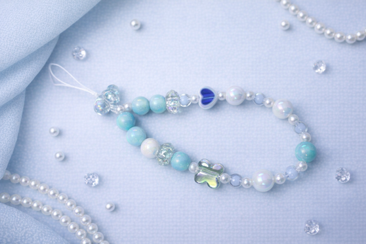 🌊 Aqua & Iridescent Beaded Bracelet